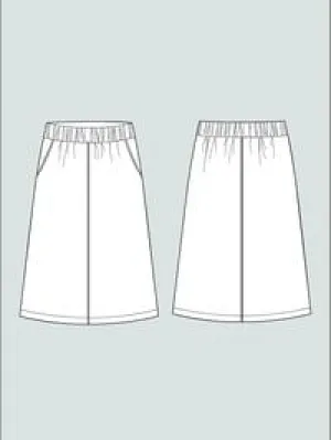 LINE MIDI SKIRT PATTERN XS-L  -- The Assembly Line Patterns