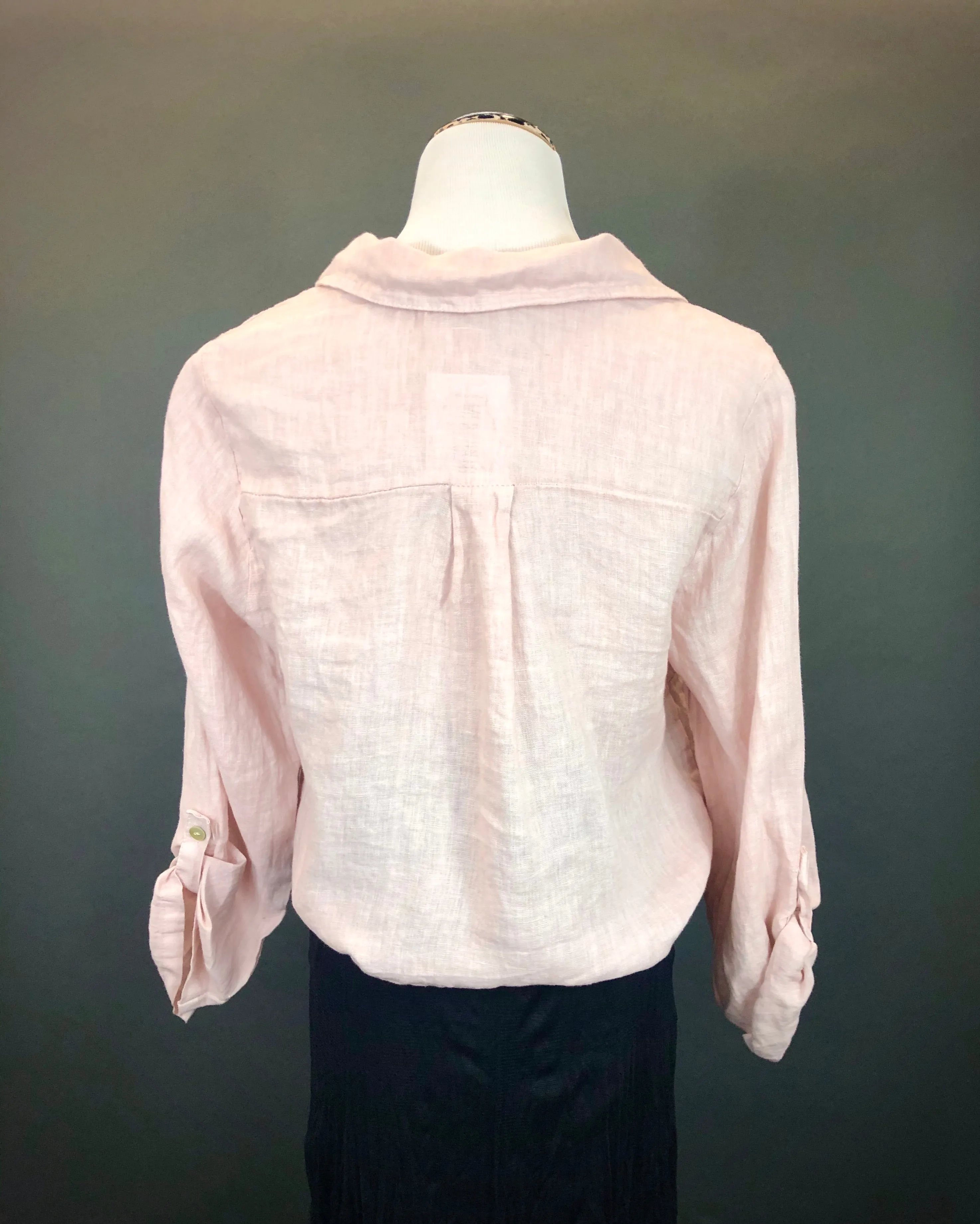 Linen Waist Tie Top