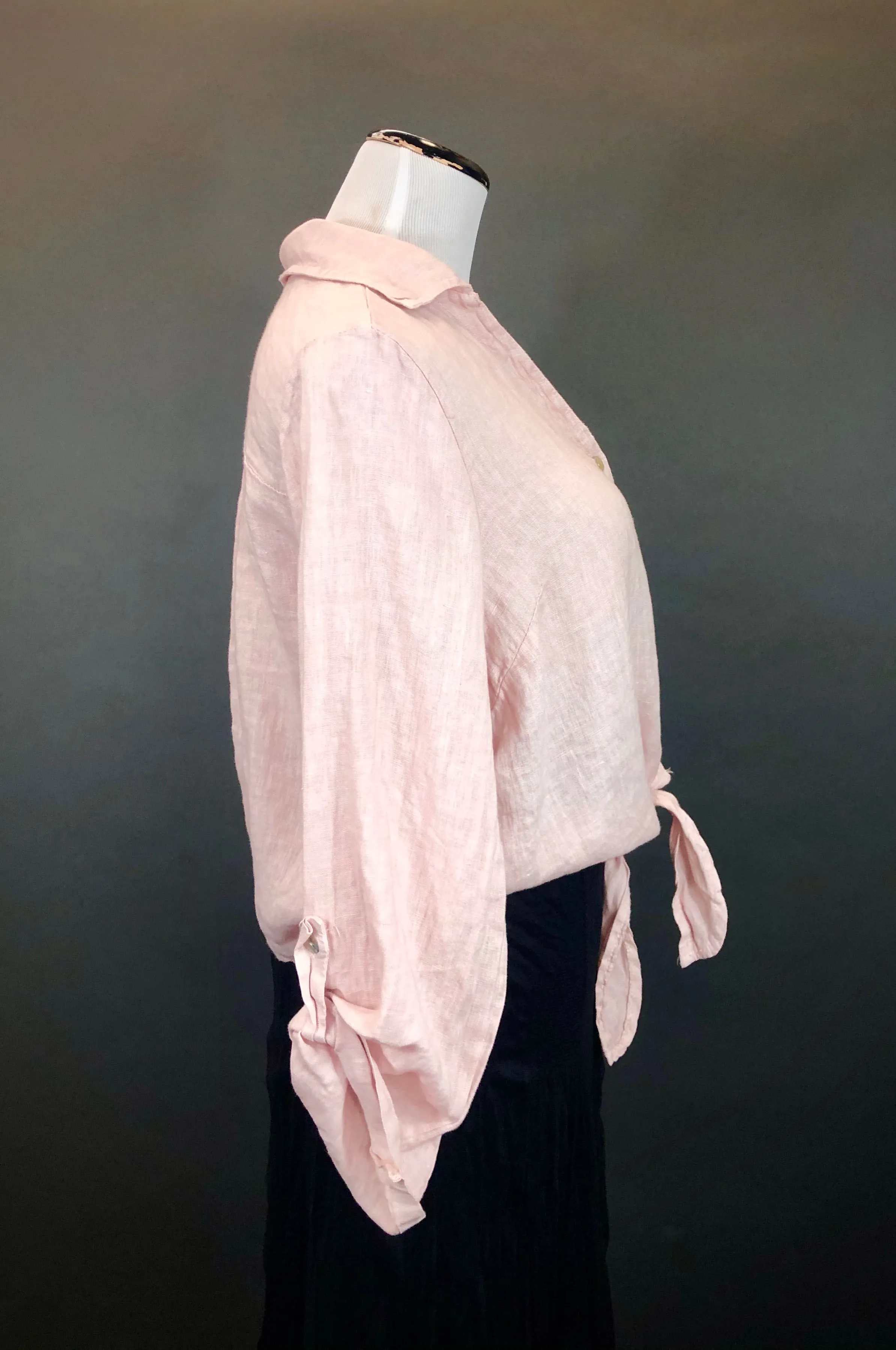 Linen Waist Tie Top