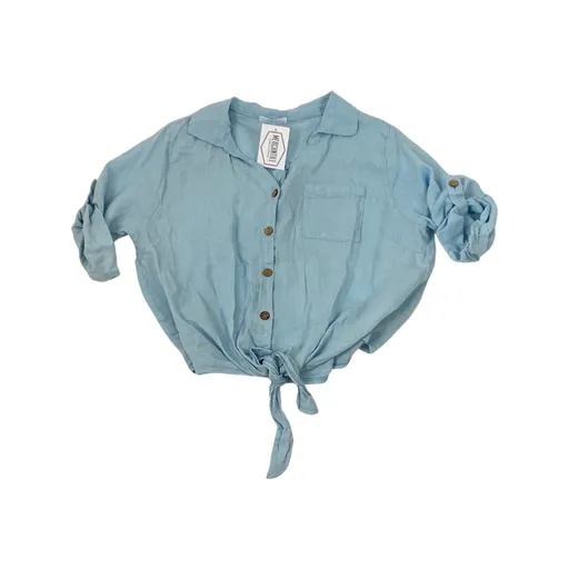 Linen Waist Tie Top