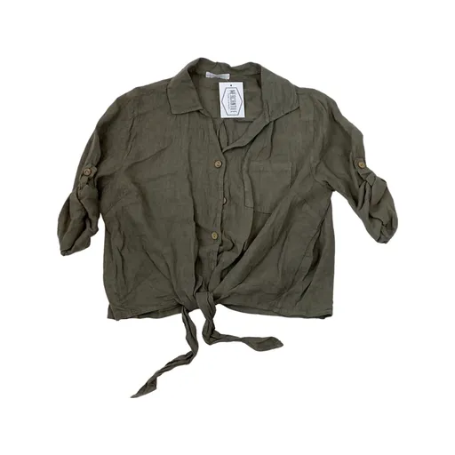 Linen Waist Tie Top