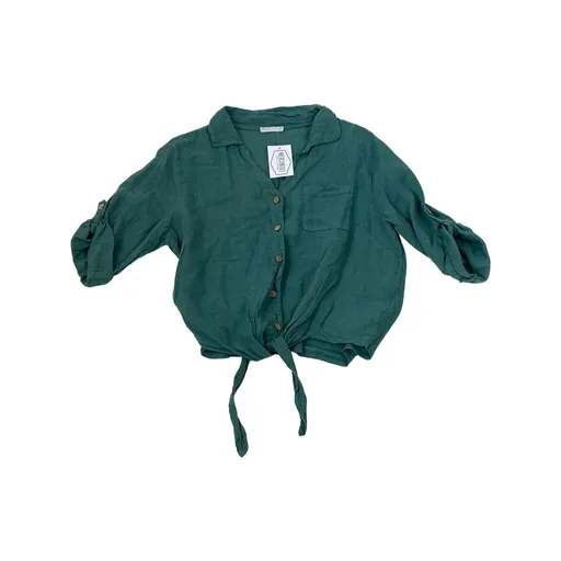 Linen Waist Tie Top