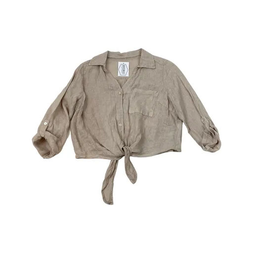Linen Waist Tie Top