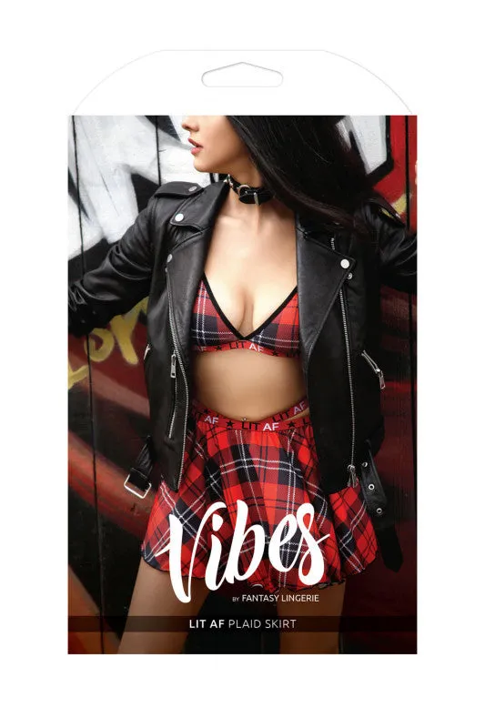 Lit Af Plaid Skirt - Red Plaid - M/l