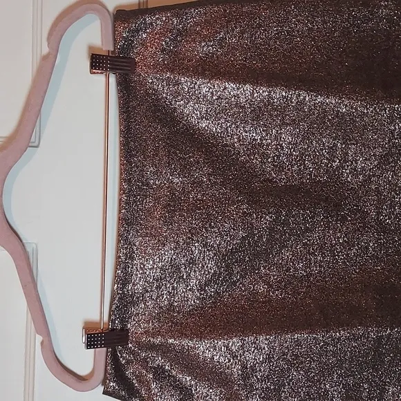 LOFT Gold Metallic Mini Shift Skirt NWOT