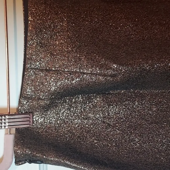 LOFT Gold Metallic Mini Shift Skirt NWOT