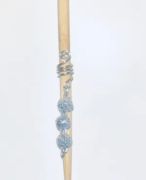 Long Silver Sparkle Loc Jewelry | Dangle Loc Bead