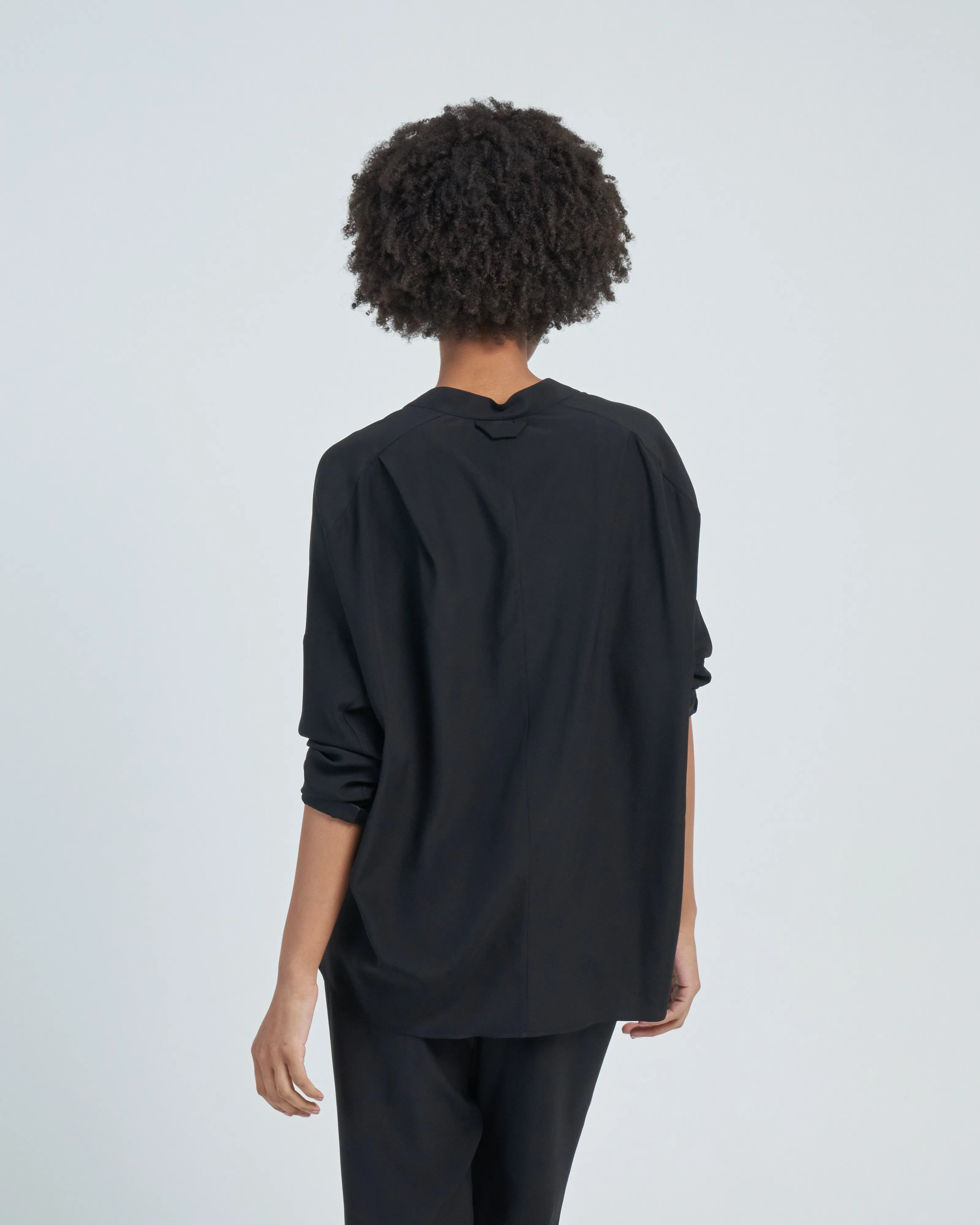 long sleeve silk fin gaban shirt