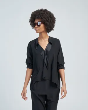 long sleeve silk fin gaban shirt