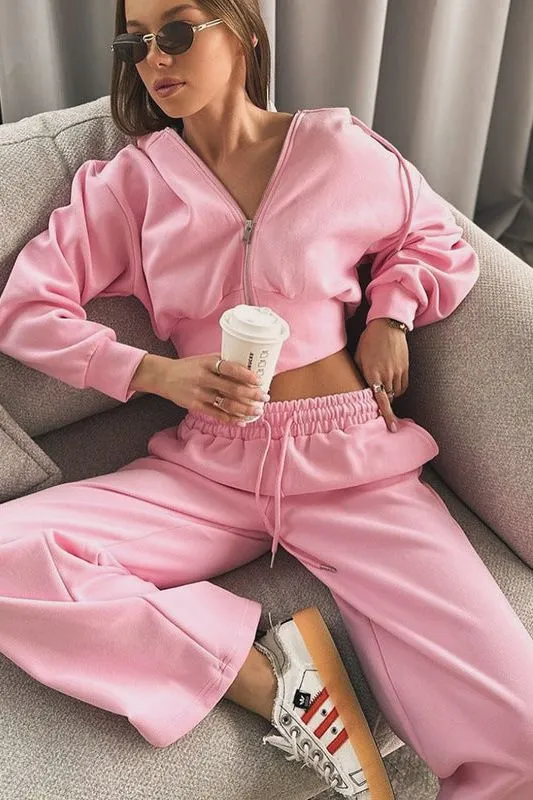 Long-sleeved Hooded Two-piece Suit
