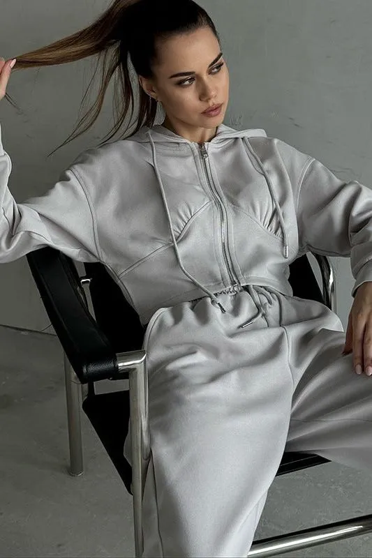 Long-sleeved Hooded Two-piece Suit