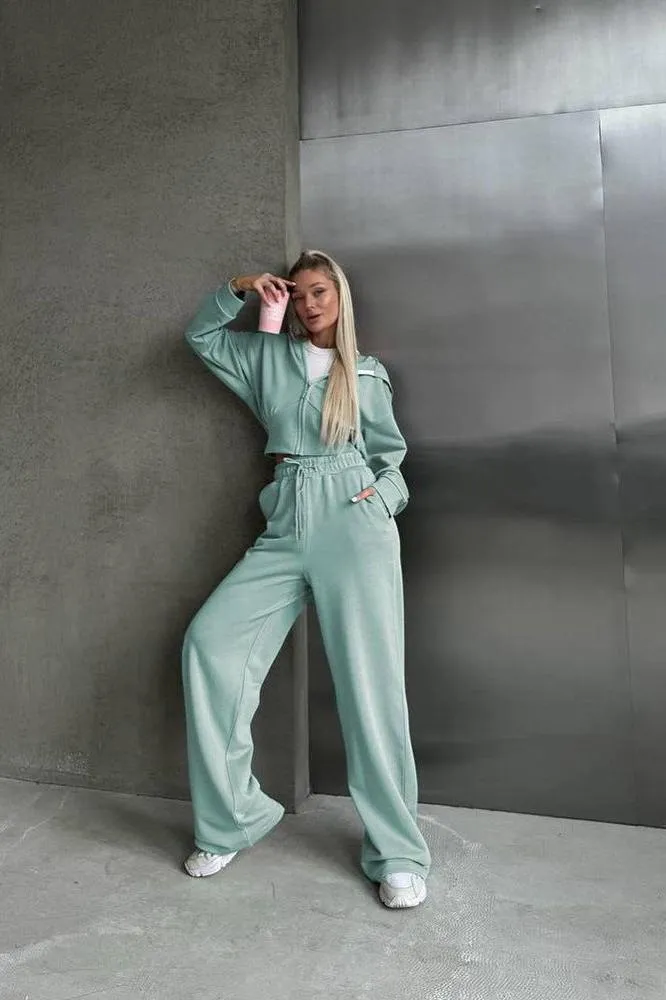 Long-sleeved Hooded Two-piece Suit