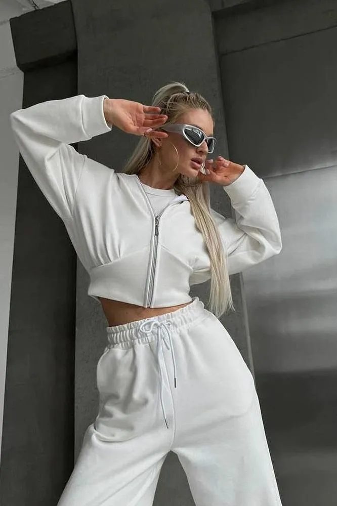 Long-sleeved Hooded Two-piece Suit