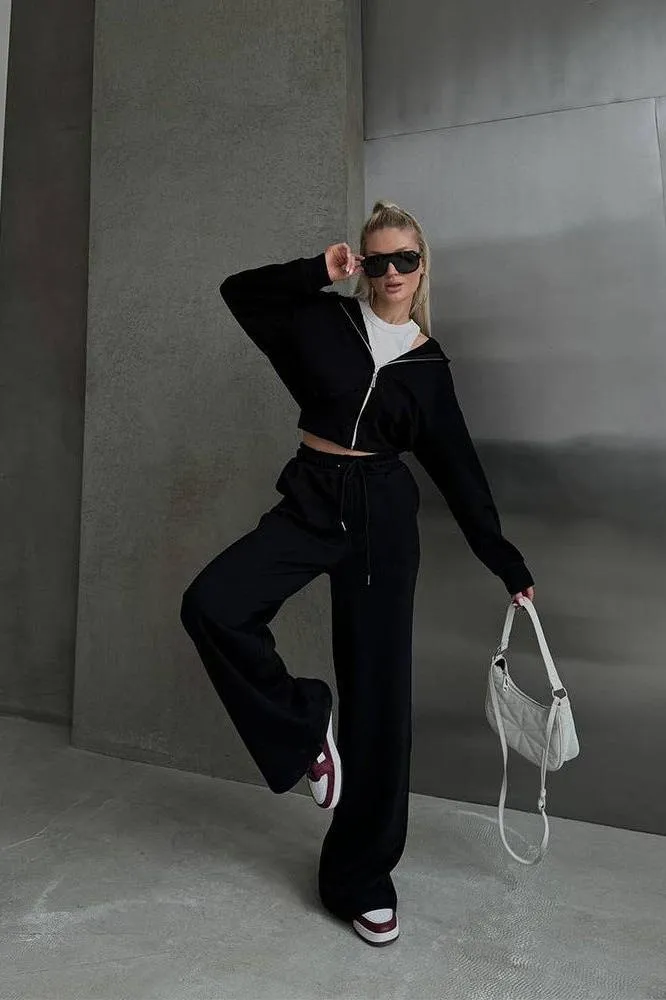 Long-sleeved Hooded Two-piece Suit