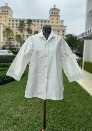 Lorain Croft Silk Noru Top in Off White