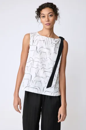 Lucy Ribbon Top - Horse Print