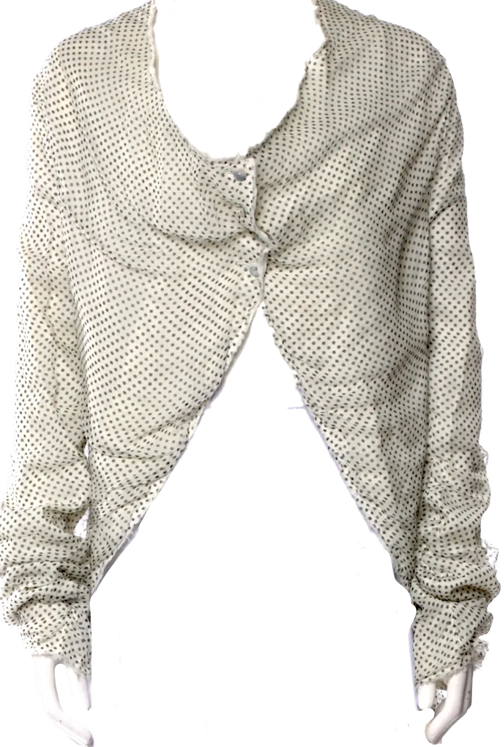 MARC LE BIHAN PARIS.  NEW. W/TAGS Silk V-Neck Long Sleeve Crop Top
