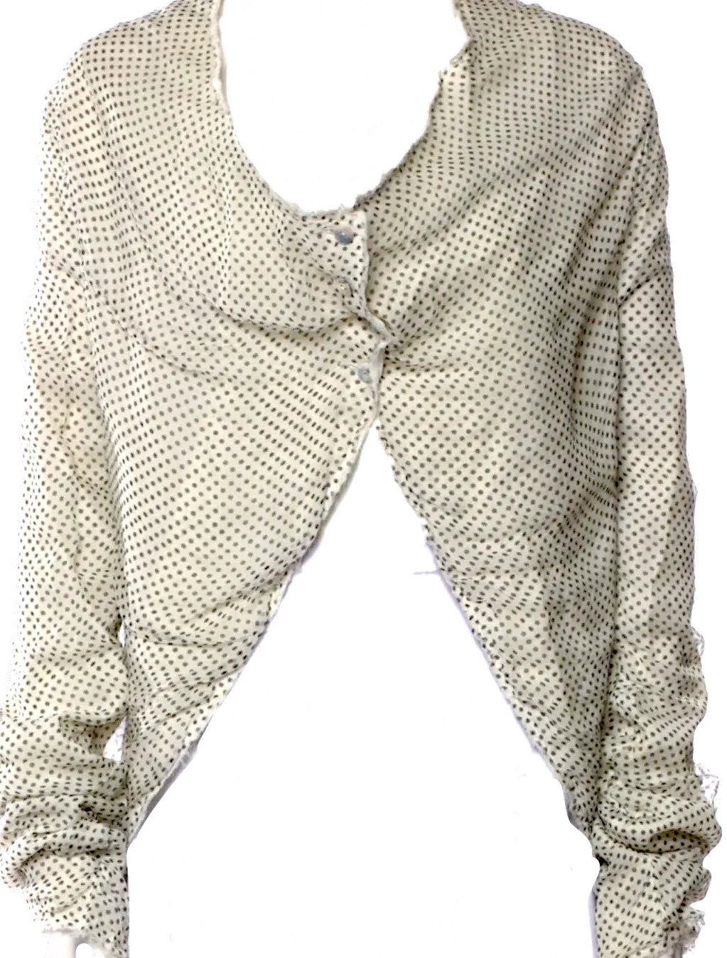 MARC LE BIHAN PARIS.  NEW. W/TAGS Silk V-Neck Long Sleeve Crop Top
