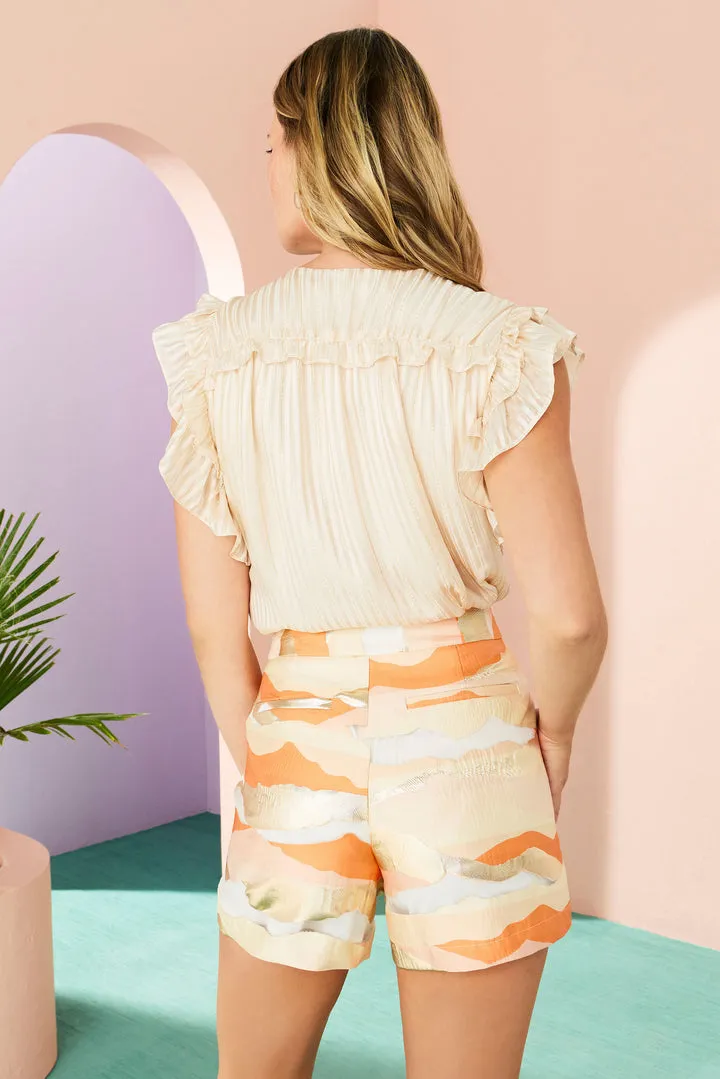 Marie Oliver - Phoebe Silk Blouse  - Soft Cream Stripe