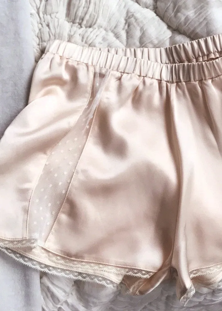Marlow Shorts in Blush Silk