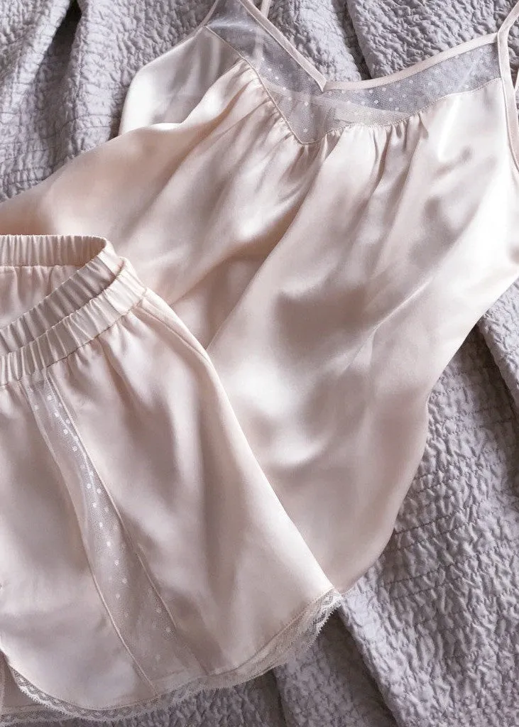 Marlow Shorts in Blush Silk