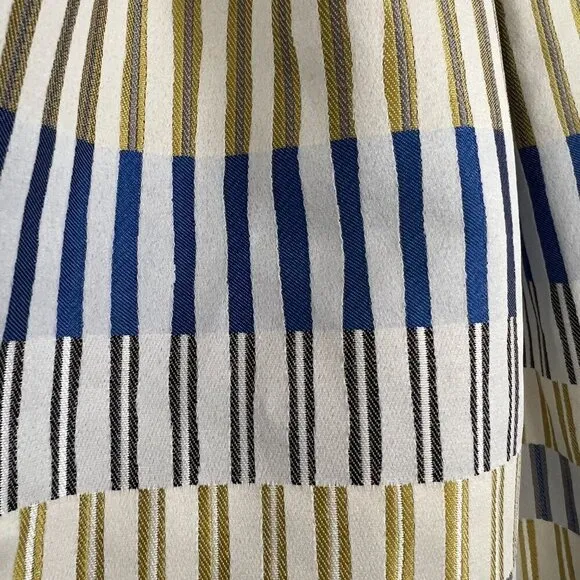 Massimo Dutti Geometric Jacquard Stripe Pockets Box Pleat A-Line Mini Skirt Sz 4