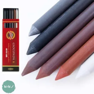 MECHANICAL CLUTCH PENCIL - 5.6mm - LEADS - Koh-i-noor Gioconda 6 x Assorted Leads