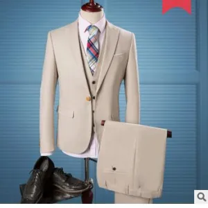 Men's Tan 3 Piece Suit Up To XXL