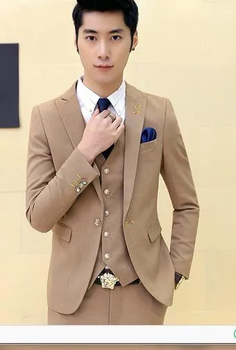 Men's Three-Piece Suit Up To Size XXL In 12 Colors!