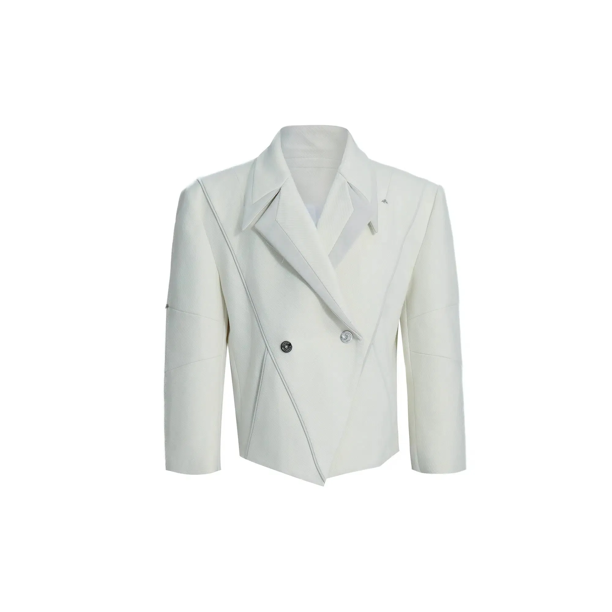 Metal Buttons Irregular Design Suit Set