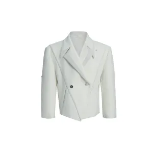 Metal Buttons Irregular Design Suit Set