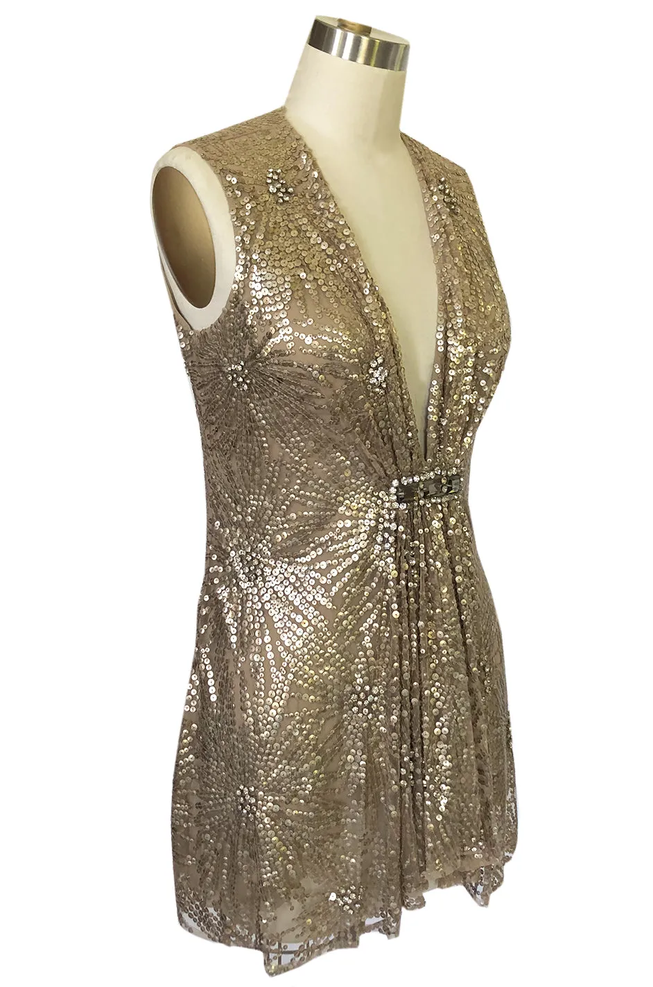 Mid- 2000s Naeem Khan Densely Sequin & Rhinestone Couture Top