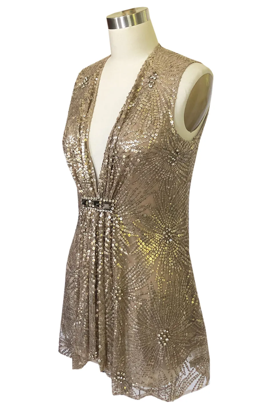 Mid- 2000s Naeem Khan Densely Sequin & Rhinestone Couture Top