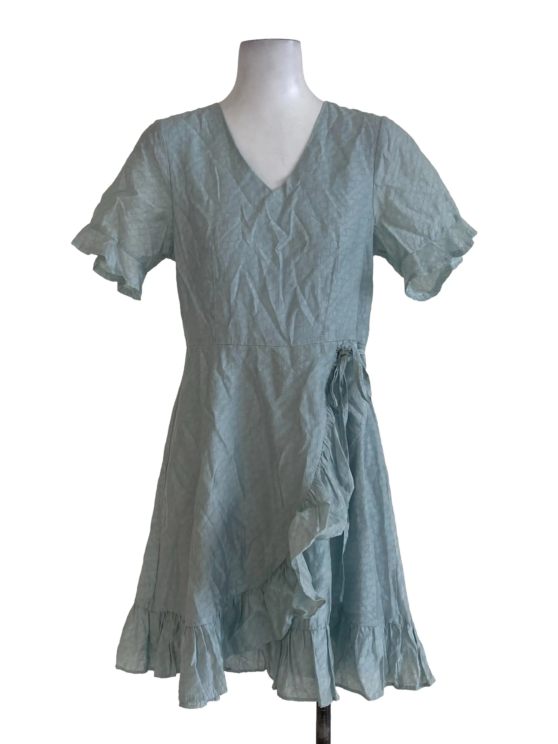 Mint A-Line Ruffle Dress
