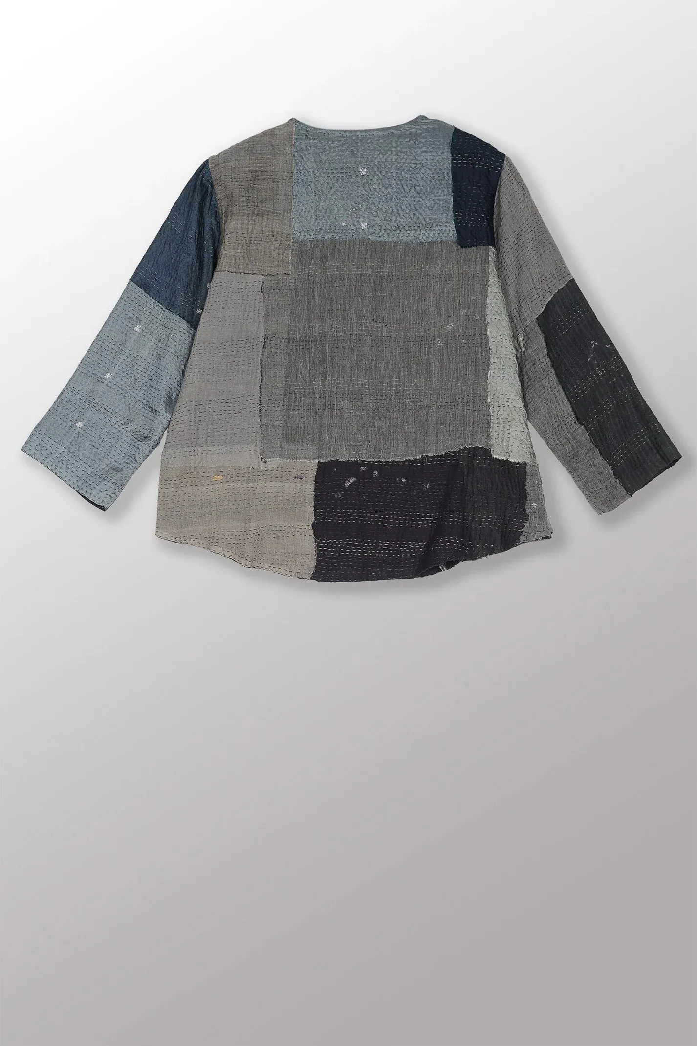 Mosaic Fray Patch Kantha Kurta Top