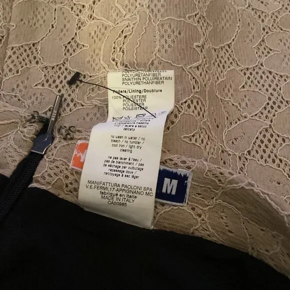 MSGM Camel Khaki Tan Lace A Line Front Pleat Mini Skirt 40 6 US