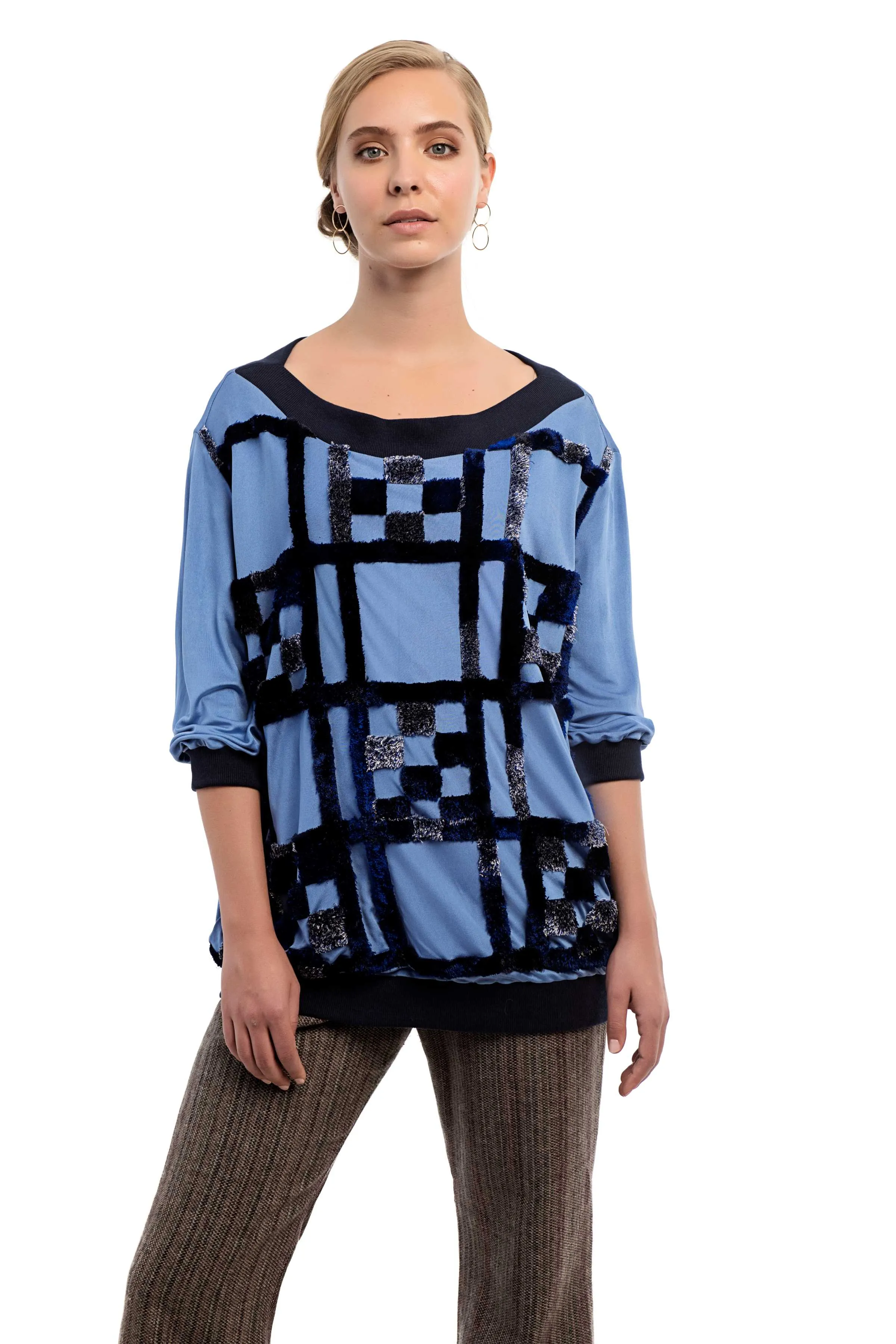 MUNROE Embroidered Silk Top