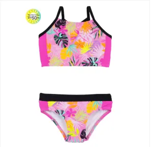 Nano Girls' two-piece UV swimsuit Pale Pink: Size 4-8