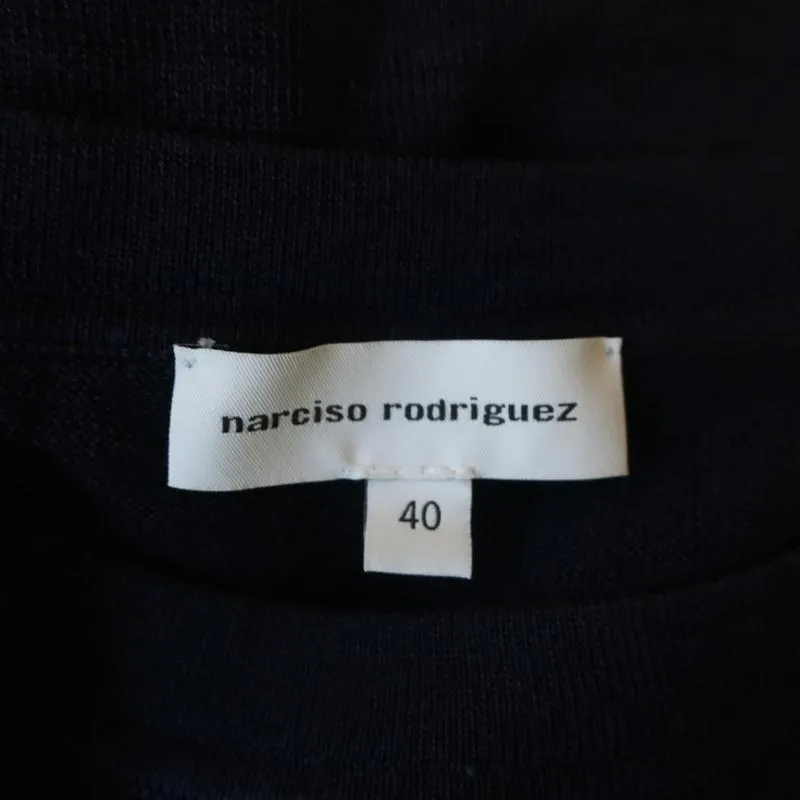 Narciso Rodriguez Colorblock Knit Sleeveless Top Blue/Black Wool-Silk Size 40