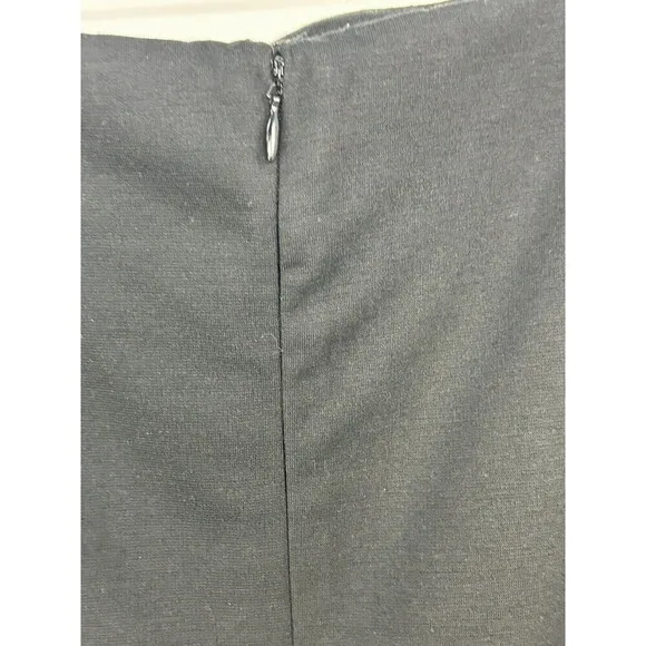 New Eloquii Women Sz 28 Straight Pencil Skirt Black Elastic Waist Back Zipper T2