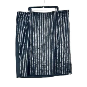 New Eloquii Women Sz 28 Straight Pencil Skirt Black Elastic Waist Back Zipper T2