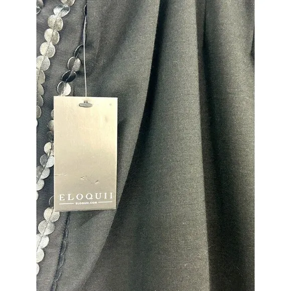 New Eloquii Women Sz 28 Straight Pencil Skirt Black Elastic Waist Back Zipper T2