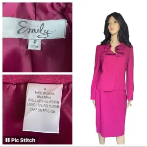 NEW Emily pink ruffle neck Victorian suit size 6