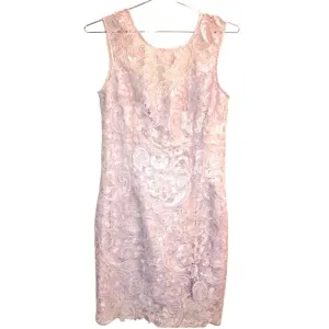 NEW! Francesca’s Silver Floral Lace Dress Size Large