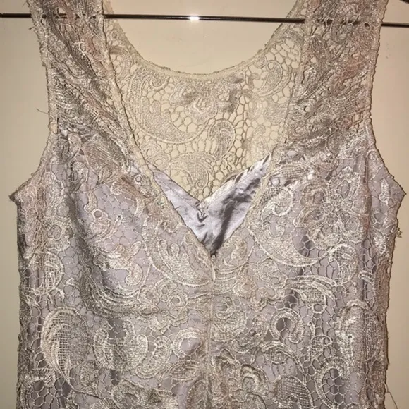 NEW! Francesca’s Silver Floral Lace Dress Size Large