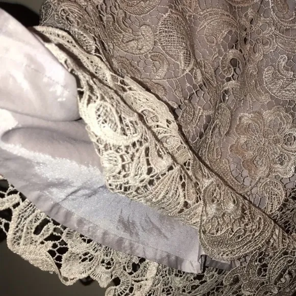 NEW! Francesca’s Silver Floral Lace Dress Size Large