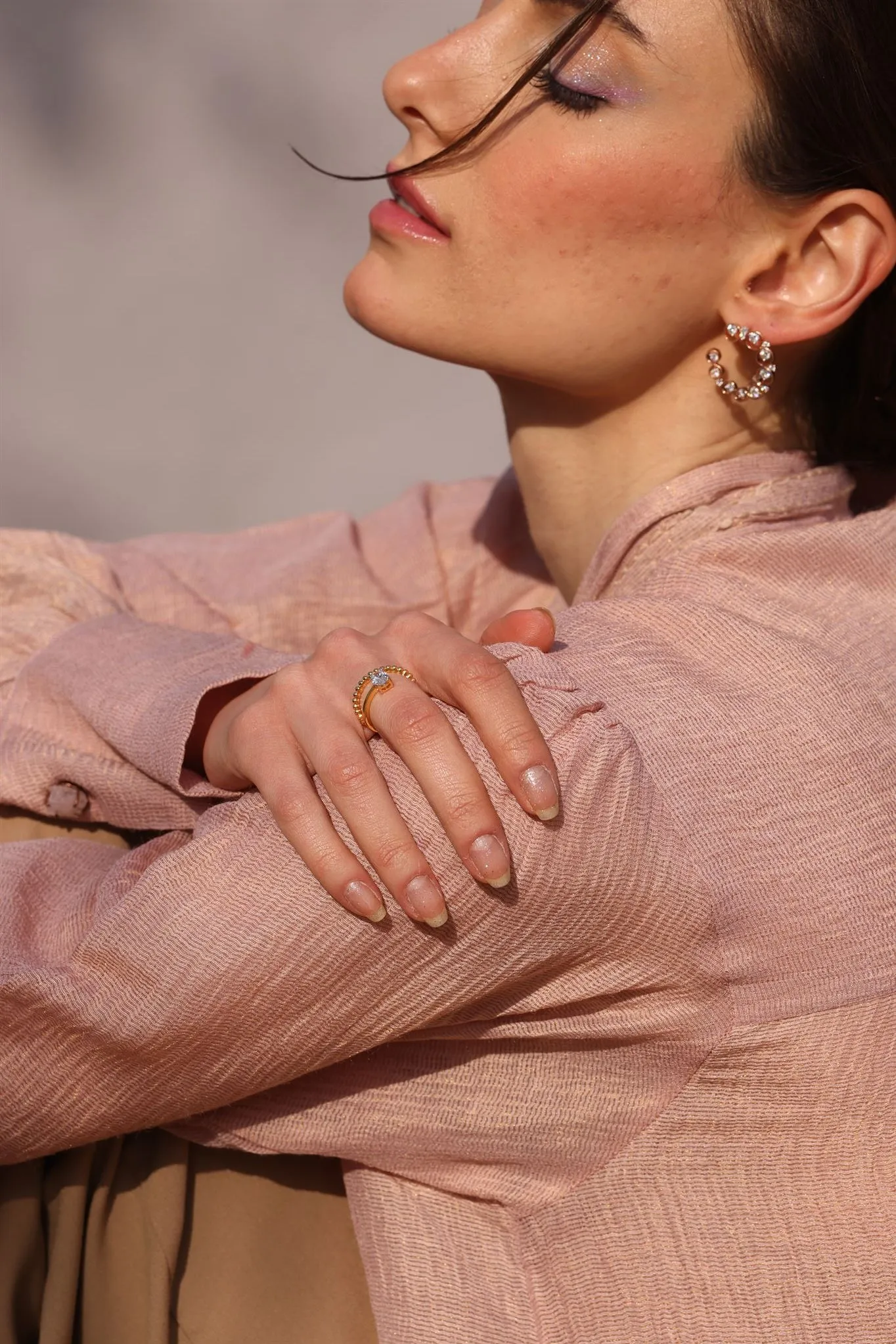New Season Summer to Fall 2024--Blouse Embroidered Bow Tie Silk Baby Pink-CR/S/042-Suzanne-Fashion Edit Hemji