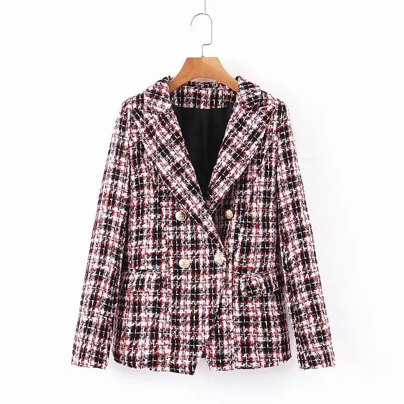New Temperament Casual Plaid Suit (professional Suit Coat   Skirt)
