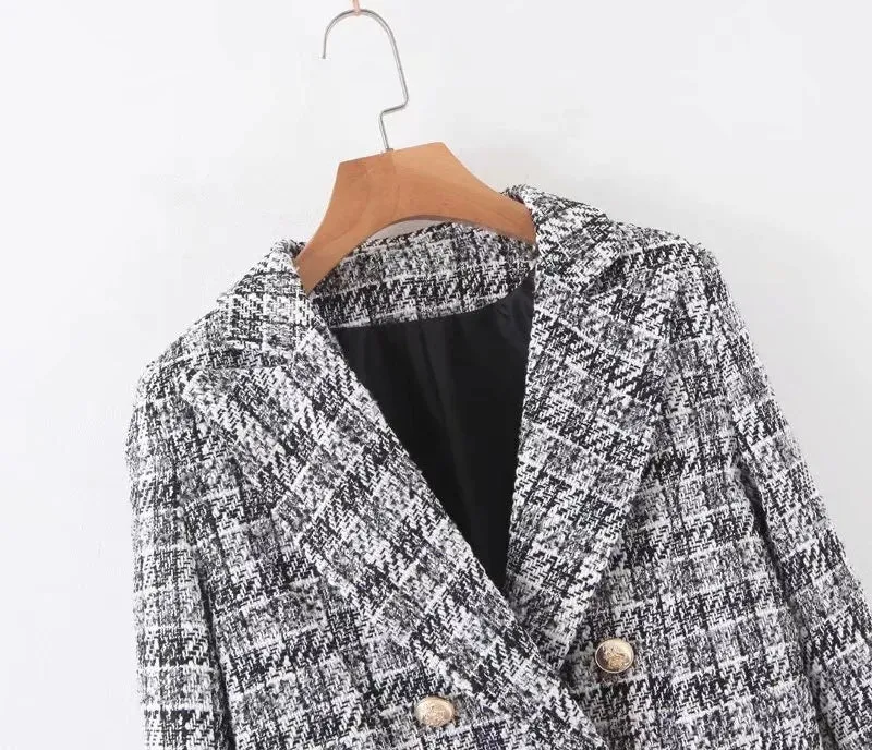 New Temperament Casual Plaid Suit (professional Suit Coat   Skirt)