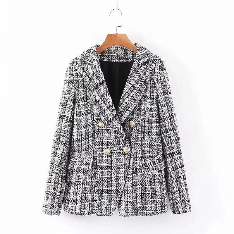 New Temperament Casual Plaid Suit (professional Suit Coat   Skirt)